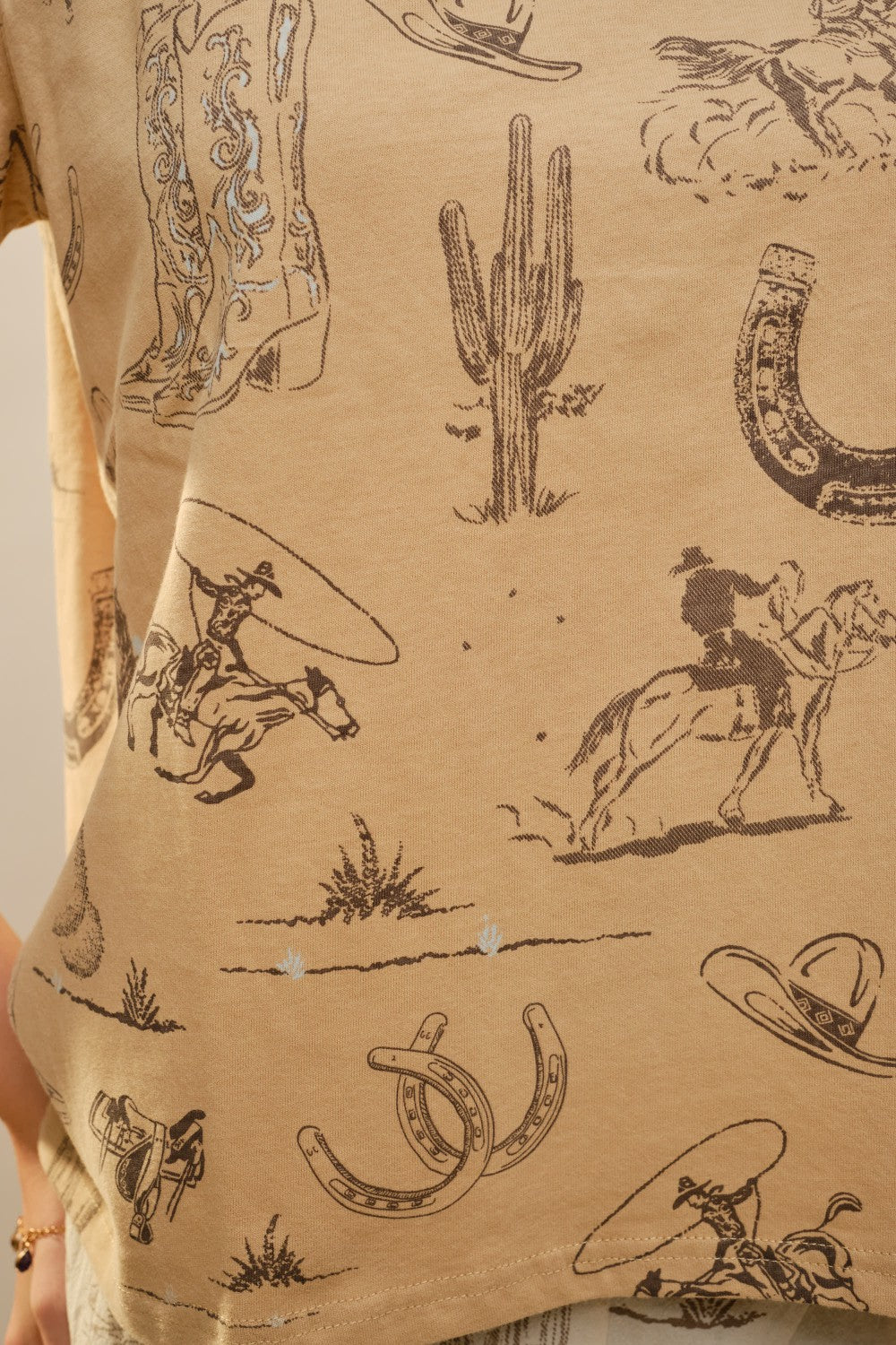 Blue B Round Neck Western Graphic Tee - Image 3