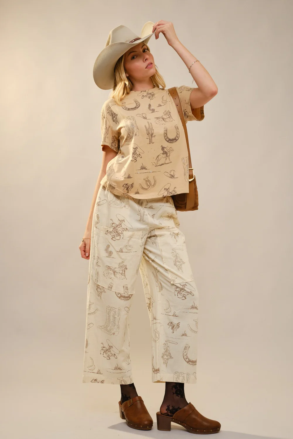 Blue B Round Neck Western Graphic Tee - Image 4