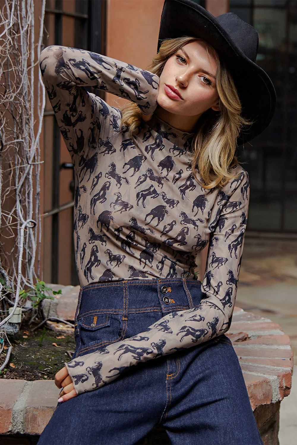 Eesome Mesh Western Horse Graphic Top - Image 3