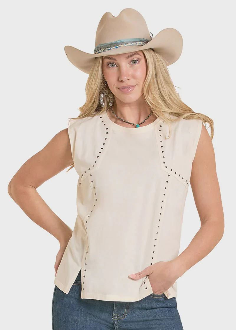 Panhandle Slim Stud Details Sleeveless Top