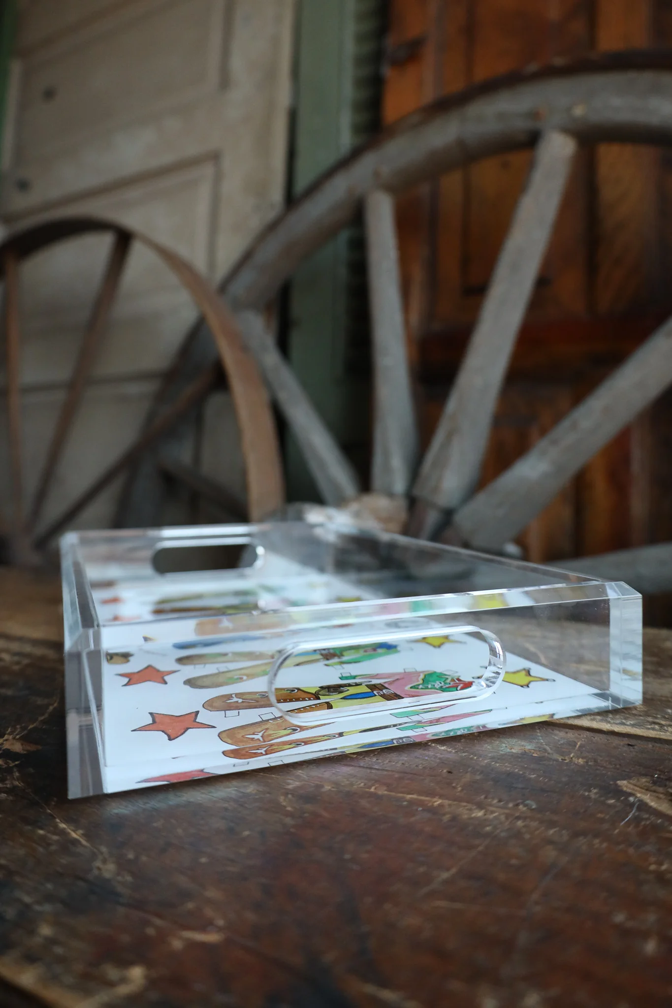 Nicolette Mayer Collection Paper Doll Chaps Acrylic Rectangle Decorative Tray - Image 4