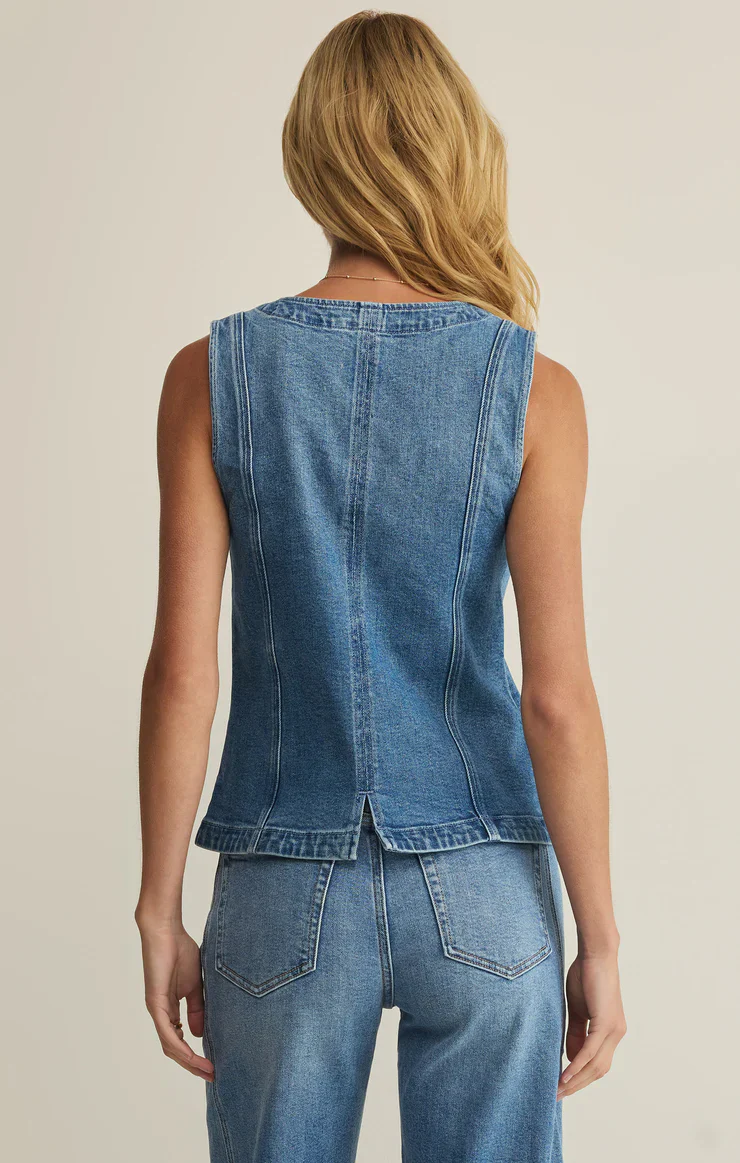 Z Supply Porto Denim Tank Vest - Image 4