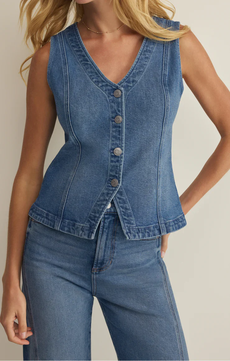 Z Supply Porto Denim Tank Vest - Image 6