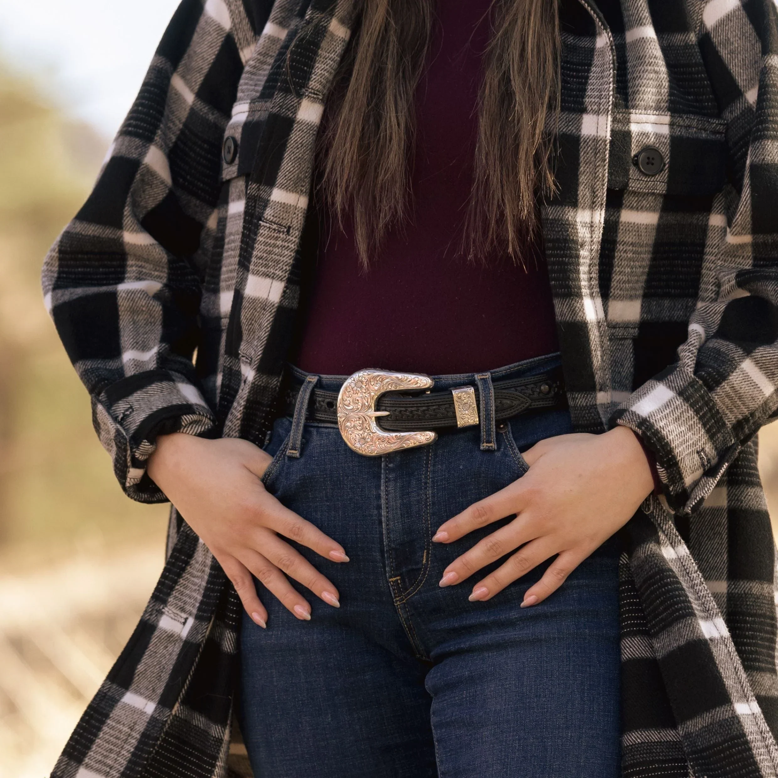 Vogt Basket Weave Belt with Taper in Black - Image 7
