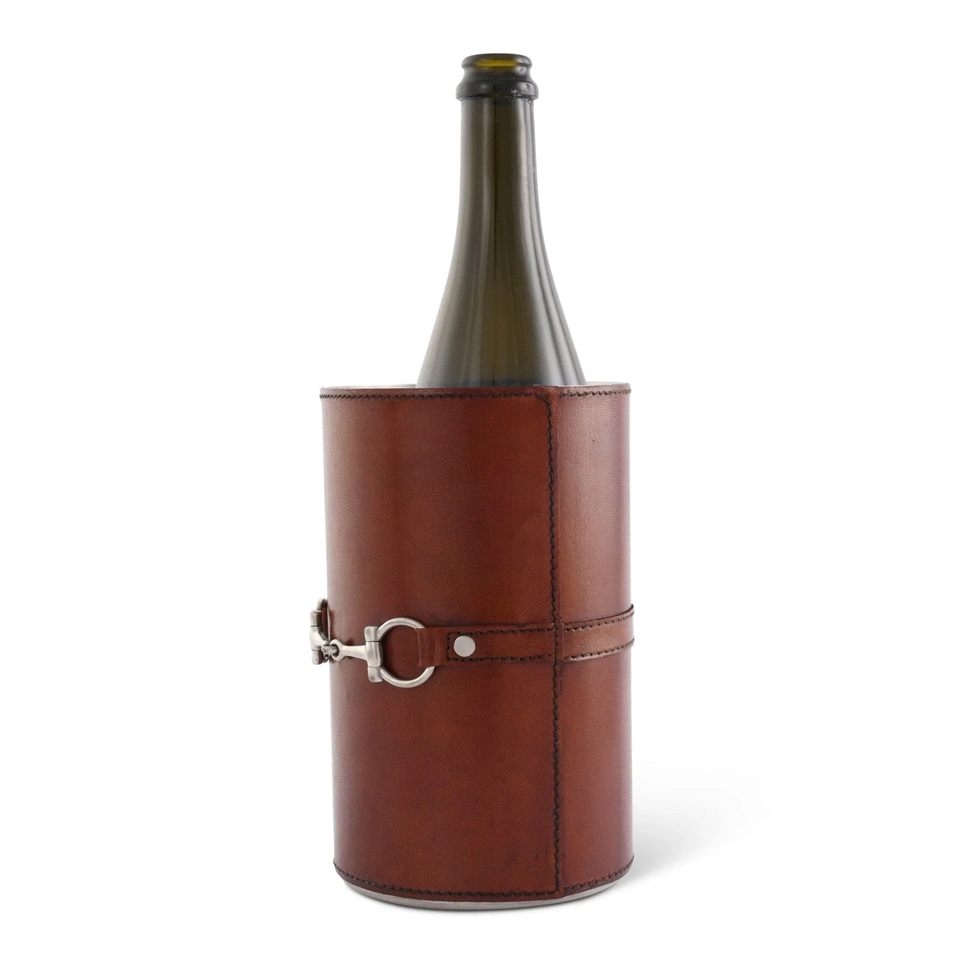 Vagabond House Premium Genuine Leather Bit Wine Bottle Chiller - Stainless Lined - Image 2