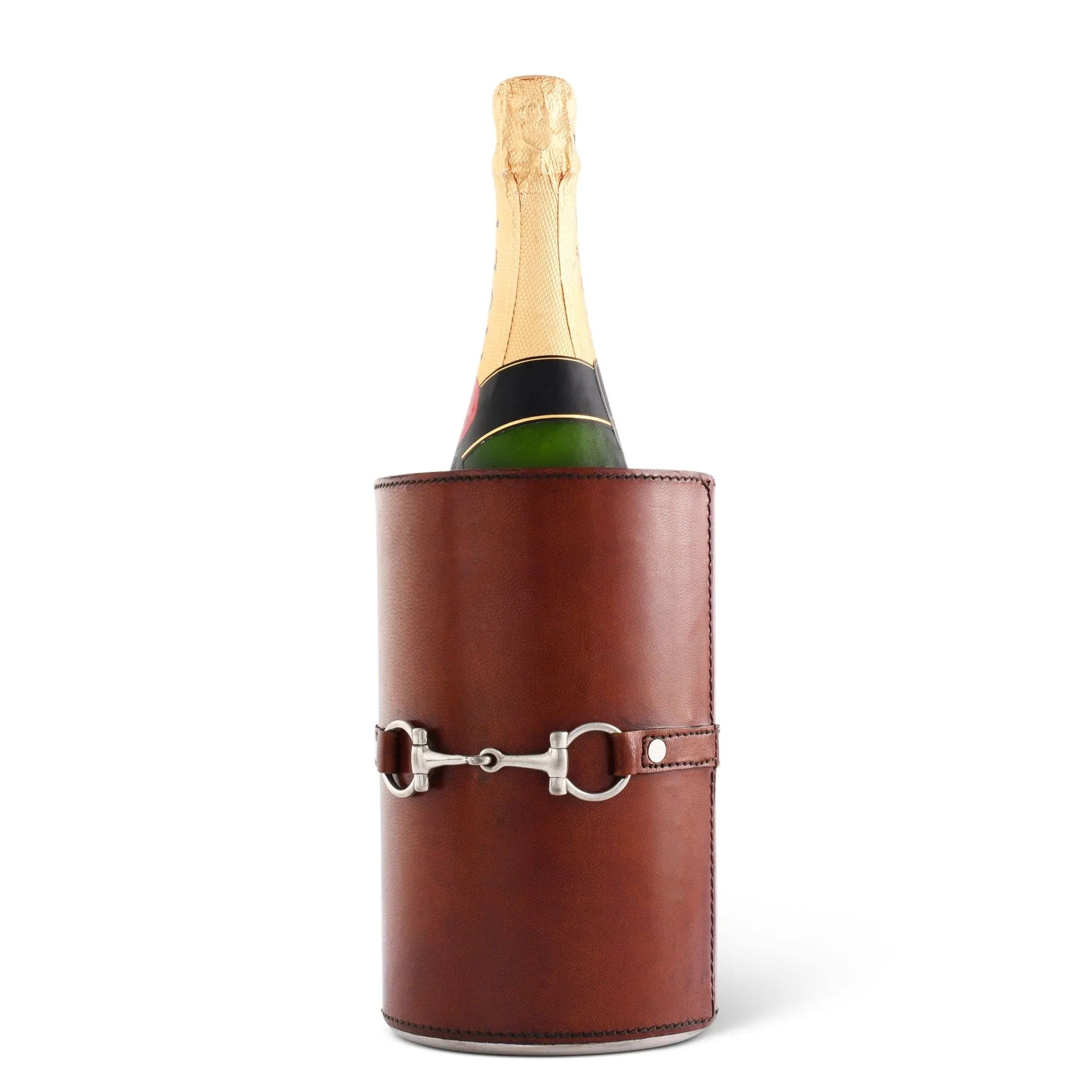 Vagabond House Premium Genuine Leather Bit Wine Bottle Chiller - Stainless Lined - Image 3