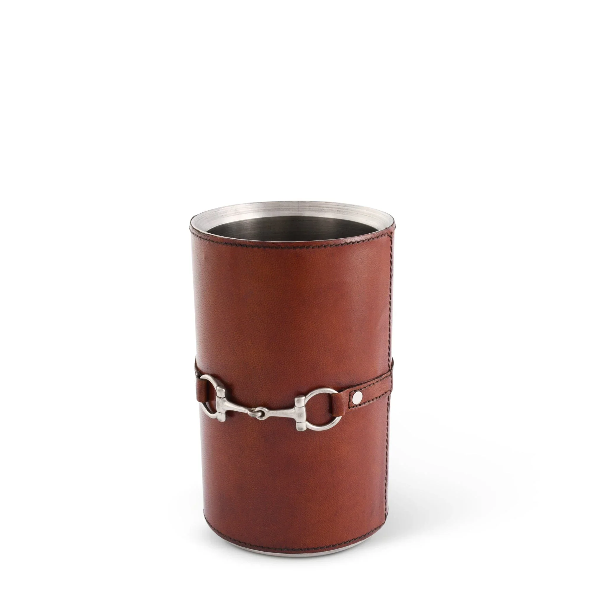 Vagabond House Premium Genuine Leather Bit Wine Bottle Chiller - Stainless Lined - Image 4